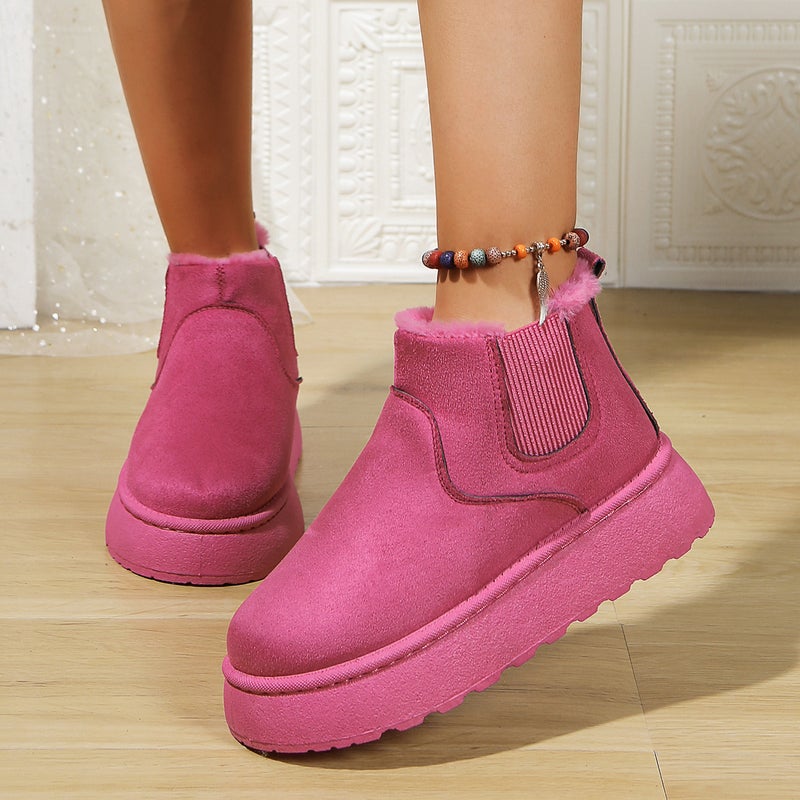 Ladies Thick-Soled Snow Boots Cotton Shoes Inner Fleece-Lined Round Head Set Foot Cotton Boots - Image 5